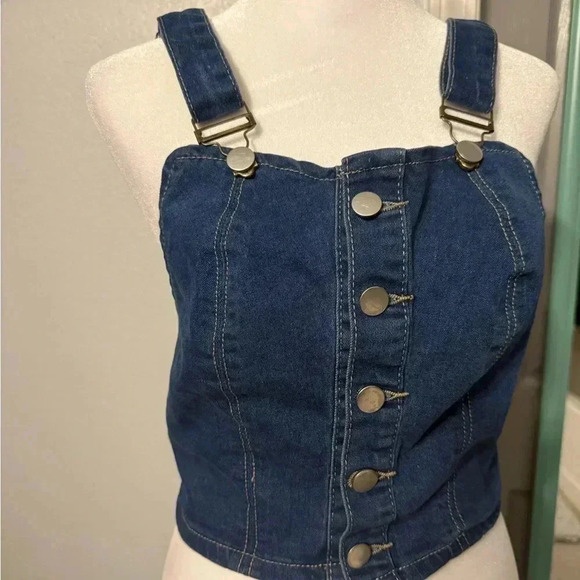Denim jeans top with front buttons Size small - Picture 1 of 7